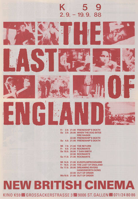 Kino K59, The Last of England, New British Cinema