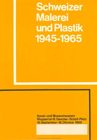 Schweizer Malerei und Plastik 1945–1965, Kunst- und Museumsverein Wuppertal