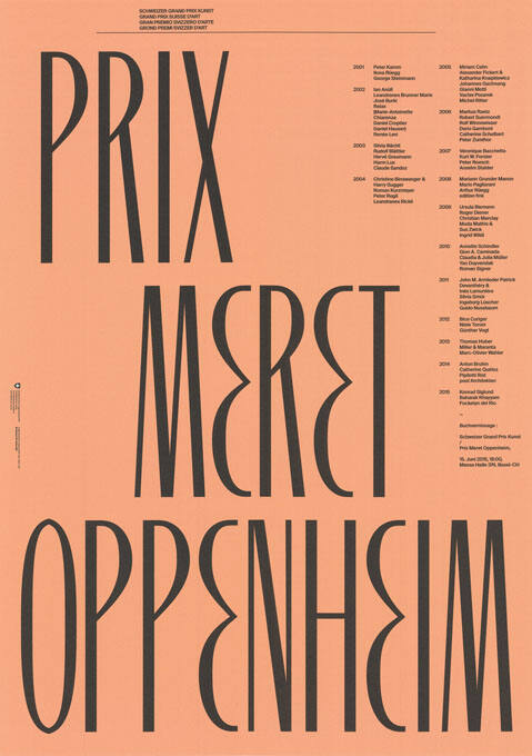 Prix Meret Oppenheim, Messe Basel