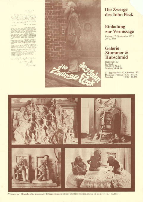 Die Zwerge des John Peck, Galerie Stummer & Hubschmid, Zürich