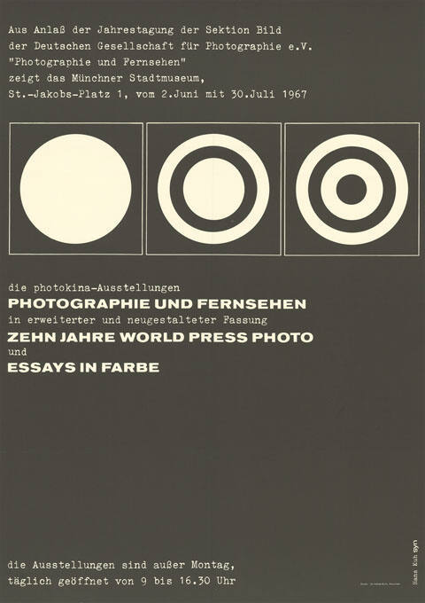 Photografie und Fernsehen, Zehn Jahre World Press Photo, Essays in Farbe, Münchner Stadtmuseum