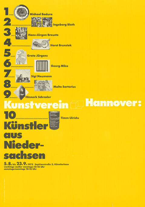 10 Künstler aus Niedersachsen, Kunstverein Hannover