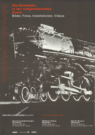 Die Eisenbahn in der zeitgenössischen Kunst, Galerie der Stadt Esslingen, Villa Merkel, Städtische Galerie, Göppingen, Märklin Museum, Göppingen