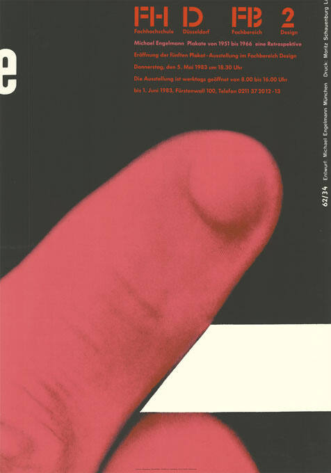Michael Engelmann, Plakate von 1951 bis 1966 eine Retrospektive, Plakat-Ausstellung im Fachbereich Design, Fachhochschule Düsseldorf