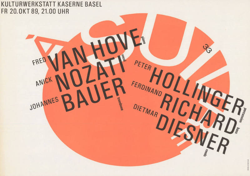 Van Hove, Nozati, Bauer, Hollinger, Richard, Diesner, Kulturwerkstatt Kaserne Basel