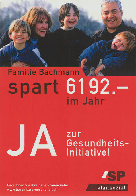 Familie Bachmann spart 6192.- im Jahr, Ja zur Gesundheits-Initiative! SP