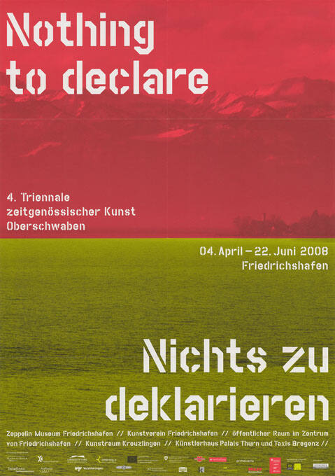 Nothing to declare, Nichts zu deklarieren, 4. Triennale zeitgenössischer Kunst Oberschwaben, Friedrichshafen