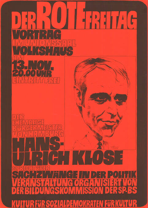 Der Rote Freitag, Vortrag, Hans-Ulrich Klose, Sachzwänge in der Politik, Volkshaus