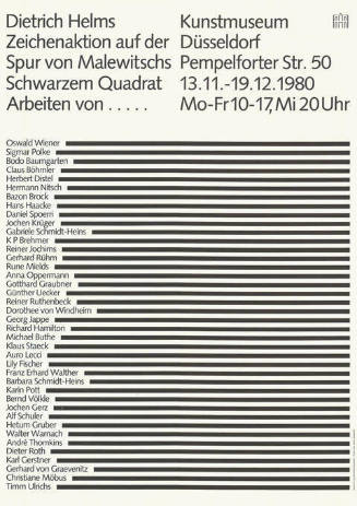 Dietrich Helms, Zeichenaktion auf der Spur von Malewitschs Schwarzem Quadrat, Kunstmuseum Düsseldorf