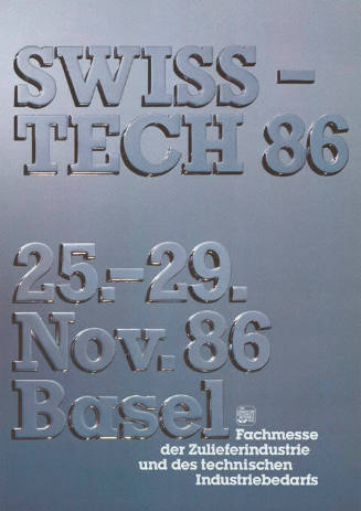 Swisstech 86, Basel, Fachmesse der Zulieferindustrie und des technischen Industriebedarfs