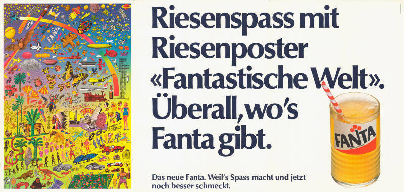 Riesenspass mit Riesenposter «Fantastische Welt». Überall wo’s Fanta gibt.