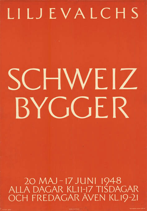 Liljevalchs, Schweiz bygger