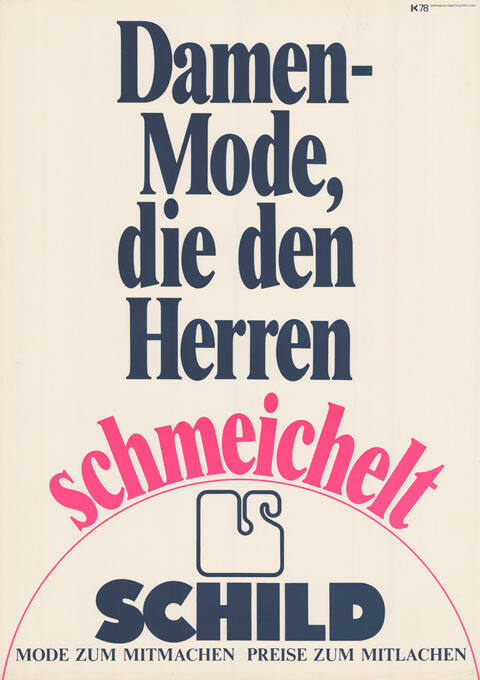 Damenmode, die den Herren schmeichelt, Schild