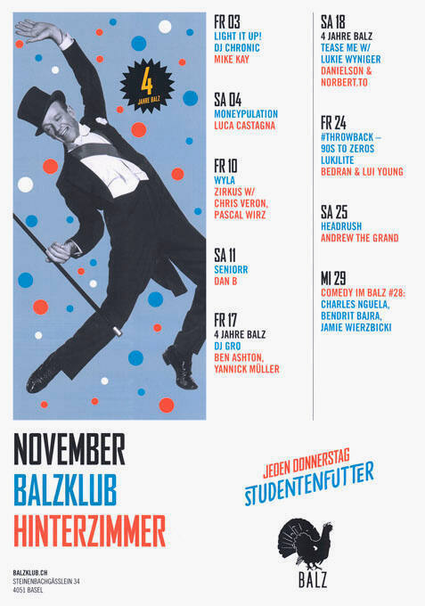 November, Balzklub, Hinterzimmer, Balz