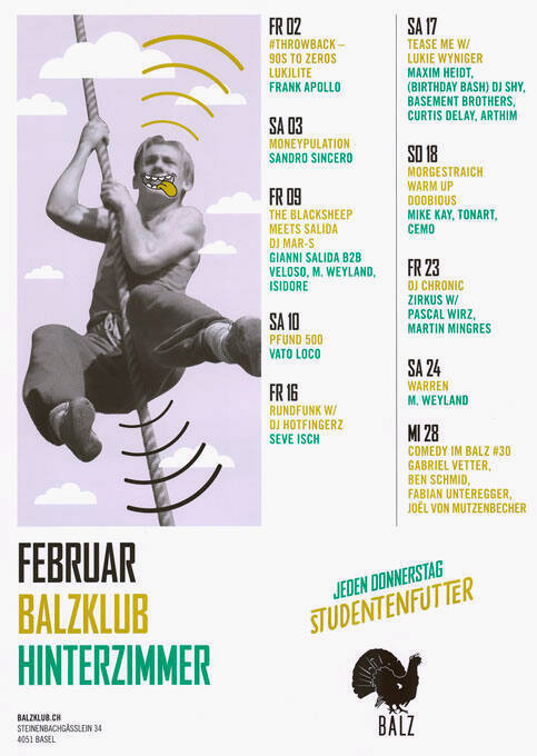 Februar, Balzklub, Hinterzimmer, Balz