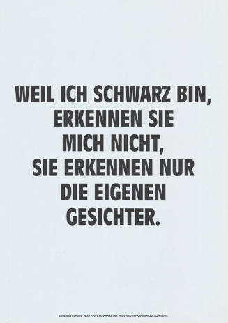 Weil ich schwarz bin, erkennen sie mich nicht […]
