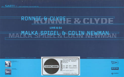 Ronnie & Clyde, Live & DJ, Malka Spigel & Colin Newman, Kulturwerkstatt Kaserne