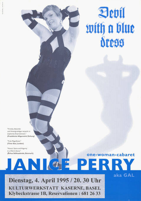 Devil with a blue dress, Janice Perry aka Gal, One-Woman-Cabaret, Kulturwerkstatt Kaserne