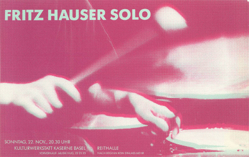 Fritz Hauser Solo, Kulturwerkstatt Kaserne Basel