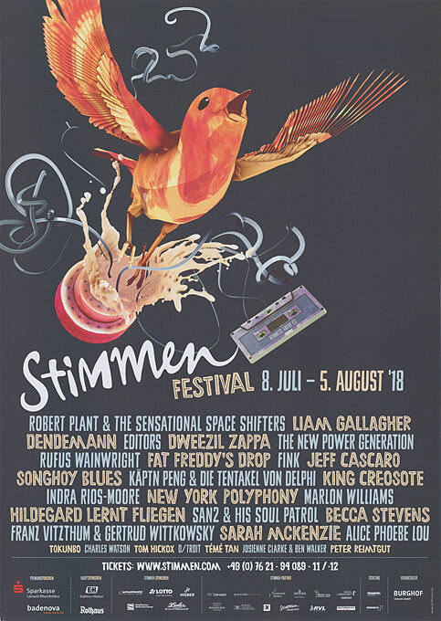 25 Jahre Stimmen Festival, in Deutschland, Frankreich und der Schweiz, 8. Juli - 5. August ’18