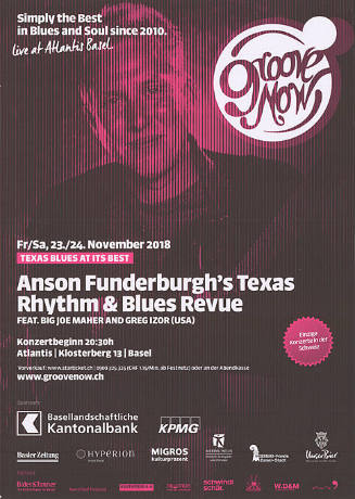 Anson Funderburgh’s Texas Rhythm & Blues Revue, Groove Now, Atlantis Basel