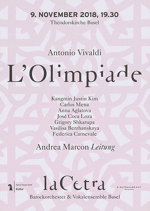 L’Olimpiade, Antonio Vivaldi, La Cetra, Theodorskirche Basel