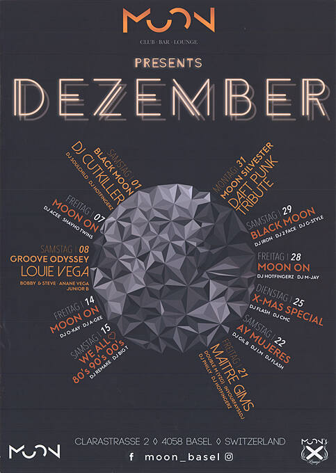 Moon, Club, Bar, Lounge, presents Dezember