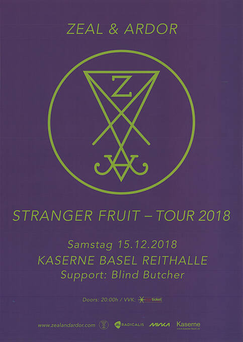 Zeal & Ardor, Stranger fruit - Tour 2018, Kaserne Basel, Reithalle