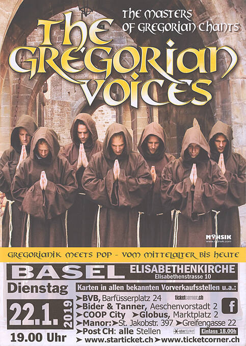 The gregorian voices, Basel, Elisabethenkirche