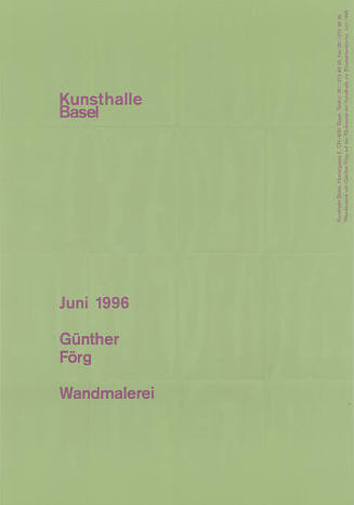 Günther Förg, Wandmalerei, Kunsthalle Basel