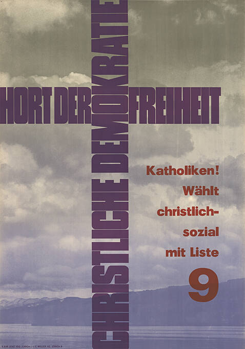 Hort der Freiheit, Christliche Demokratie, Katholiken! Wählt christlich-sozial mit Liste 9