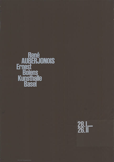 René Auberjonois, Ernest Bolens, Kunsthalle Basel