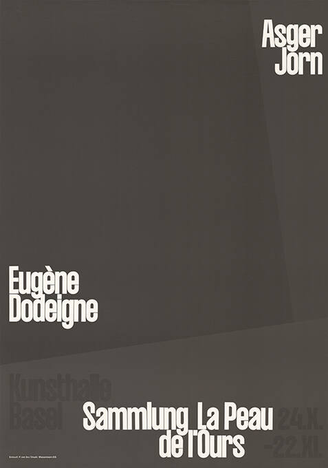 Asger Jorn, Eugène Dodeigne, Sammlung La Peau de l’Ours, Kunsthalle Basel