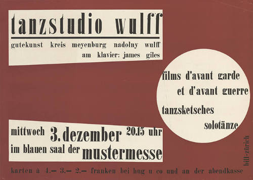 Films d’avant garde et d’avant guerre, Tanzsketsches, Solotänze, Tanzstudio Wulff, Mustermesse