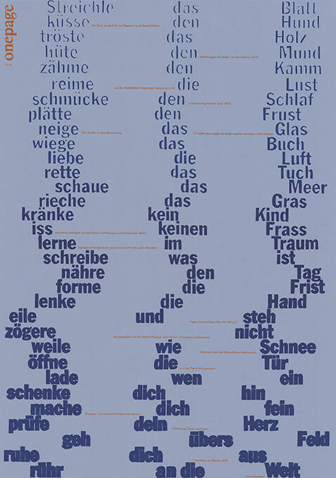 Streichle das Blatt, Küsse den Hund […]