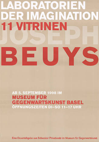 Joseph Beuys, Laboratorien der Imagination, 11 Vitrinen, Museum für Gegenwartskunst Basel