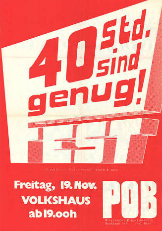 40 Std. sind genug! Fest, Volkshaus Basel, POB