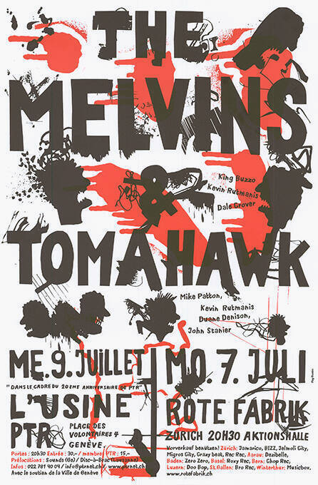 The Melvins & Tomahawk, L’Usine Genève, Rote Fabrik Zürich