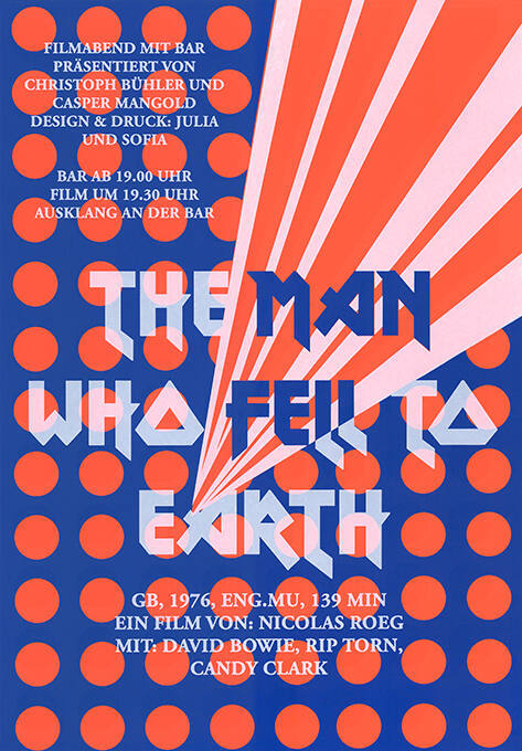 The Man Who Fell to Earth, Filmabend mit Bar, Schule für Gestaltung Basel