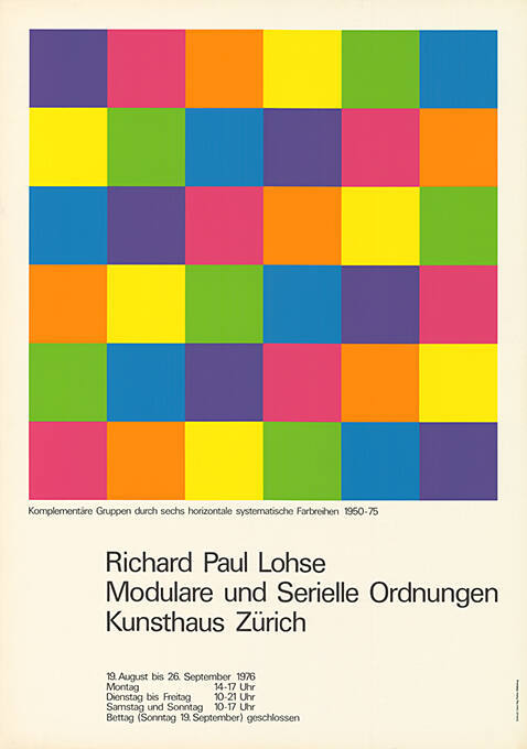 Richard Paul Lohse, Modulare und Serielle Ordnungen, Kunsthaus Zürich