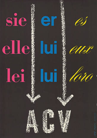 Sie, er, es, elle, lui, eux, lei, lui, loro, ACV