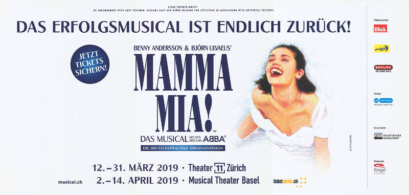 Mamma Mia! Theater 11 Zürich, Musical Theater Basel