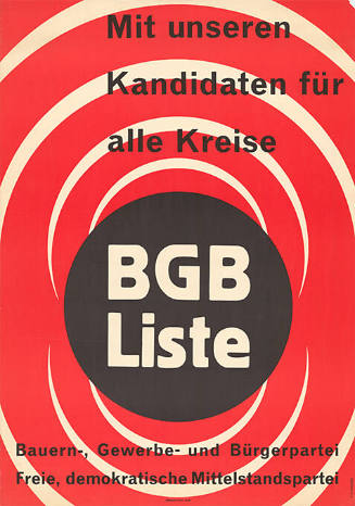 Mit unseren Kandidaten für alle Kreise, BGB Liste, Bauern-, Gewerbe- und Bürgerpartei