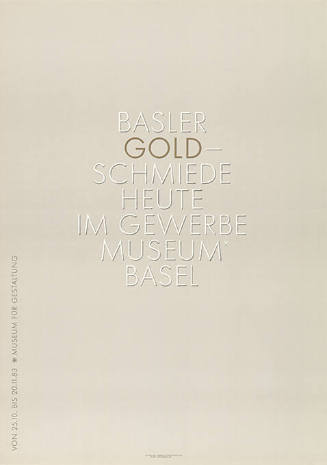 Basler Goldschmiede Heute, im Gewerbemuseum Basel. Museum für Gestaltung.