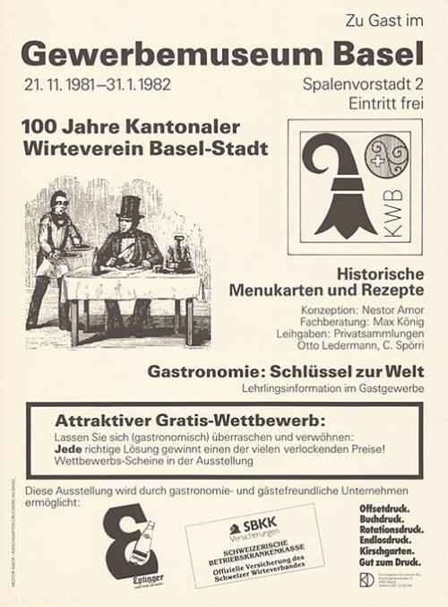 Zu Gast im Gewerbemuseum Basel, 100 Jahre Kantonaler Wirteverein Basel-Stadt