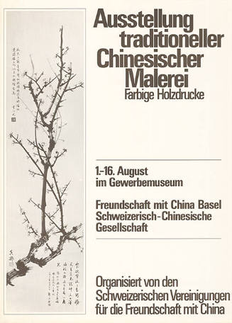 Ausstellung traditioneller Chinesischer Malerei, Farbige Holzdrucke, 1.-16. August im Gewerbemuseum Basel