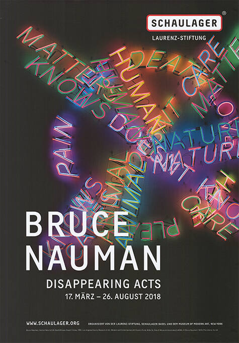 Bruce Nauman, Disappearing Acts, Schaulager