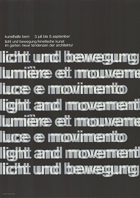 Licht und Bewegung, Kunsthalle Bern