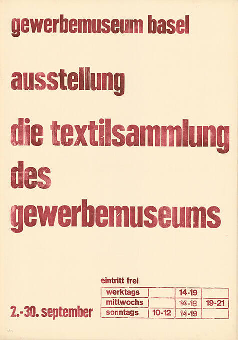 Die Textilsammlung des Gewerbemuseums, Gewerbemuseum Basel