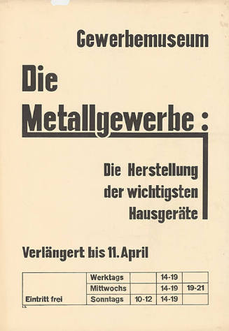 Die Metallgewerbe, Gewerbemuseum Basel